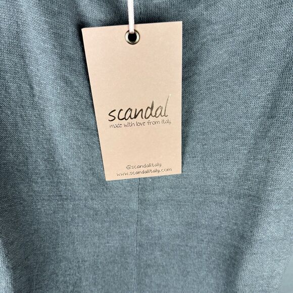Scandal Italy Cowl Neck Sweater Angora Layered Dress Gray/green Lagen L/XL NWT - Picture 7 of 9
